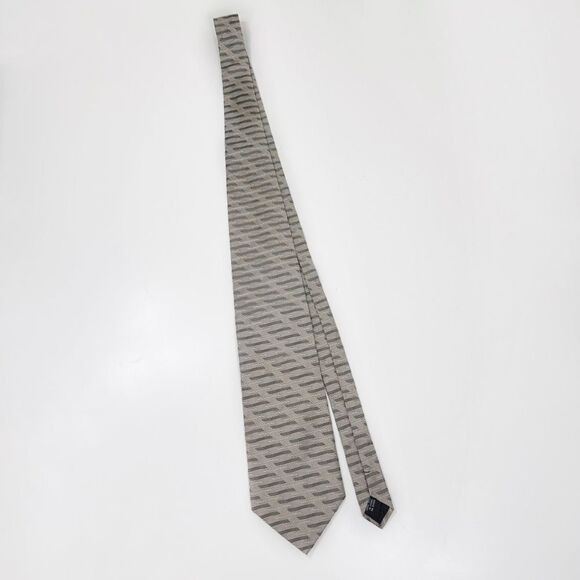 Croft & Barrow Patterned Silk Men's Neck Tie Taupe Tan Grey - Picture 4 of 9